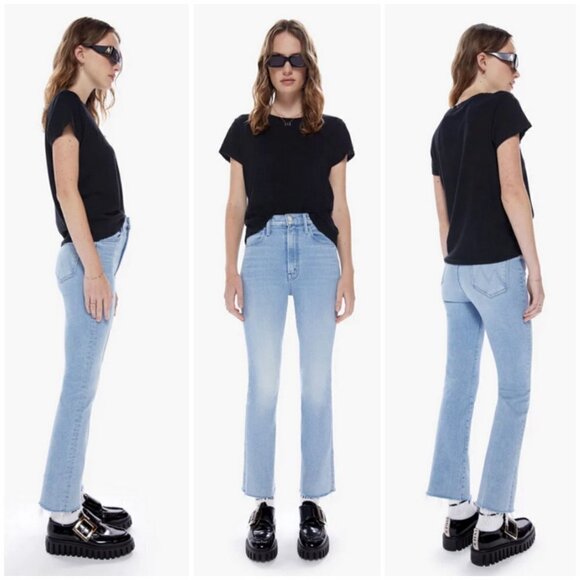 💕MOTHER💕 Hustler Ankle Fray Jeans w/ Mother Patch ~ Cutting Class Blue 27 NWT - Picture 5 of 16